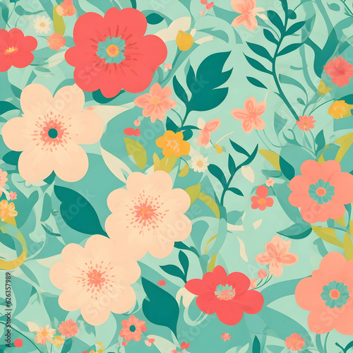 Wallpaper Mural Seamless floral pattern
 Torontodigital.ca