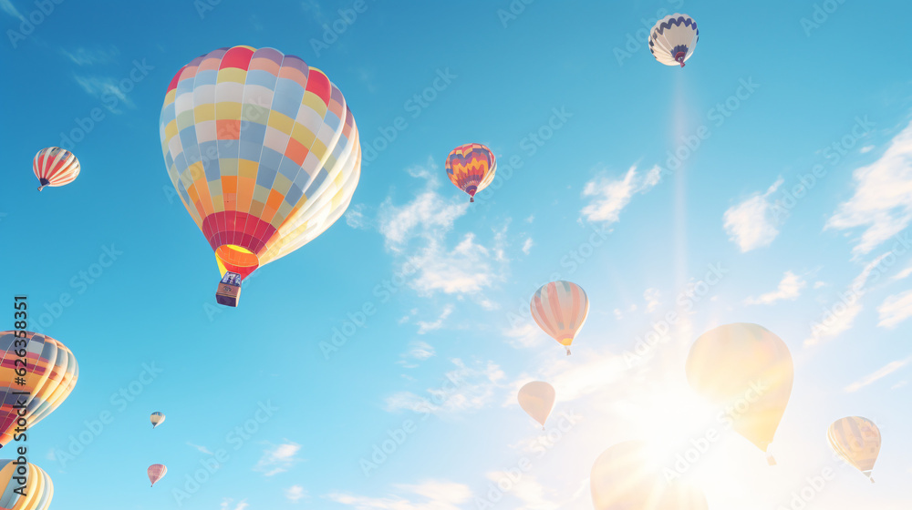 Hot-Air Balloons flying on a sunny summer day with beautiful sky.


Generative AI