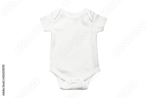 Blank white baby bodysuit isolated