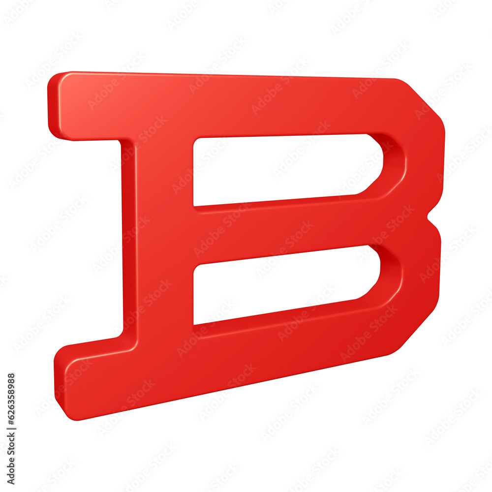 3D red alphabet letter b for education and text concept 3D red alphabet letter b for education and text concept