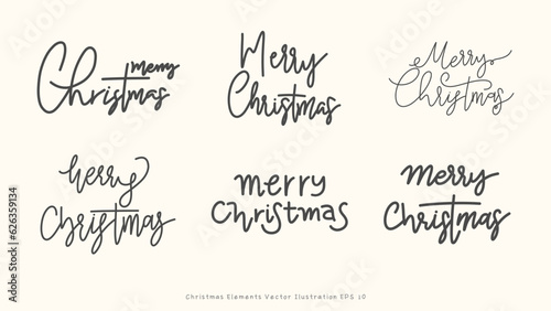 Merry Christmas and happy new year handwriting on background ,Element in Christmas holiday , illustration Vector