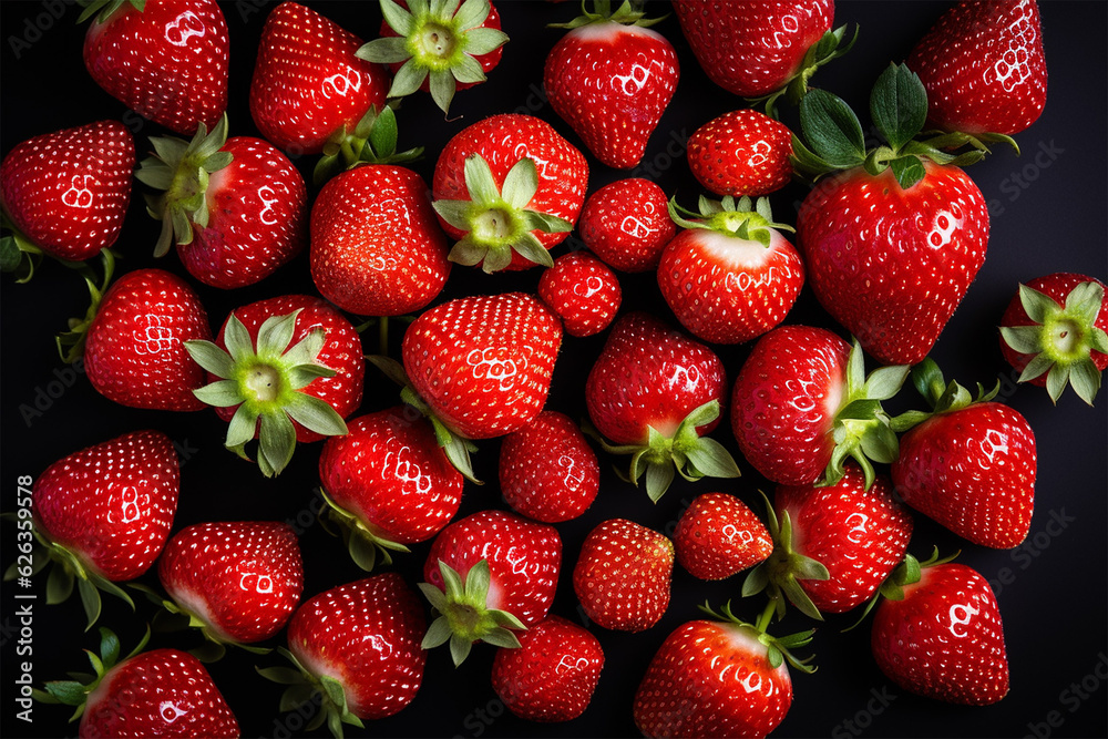 strawberries on a black background strawberries on a black background