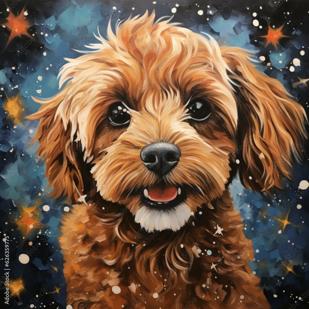 Illustration of a happy Cavoodle