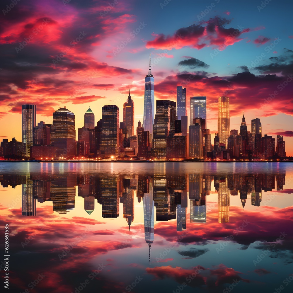 Fototapeta premium New york in sunset