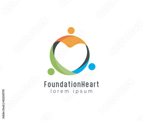 Foundation Heart logo sign illustration 
