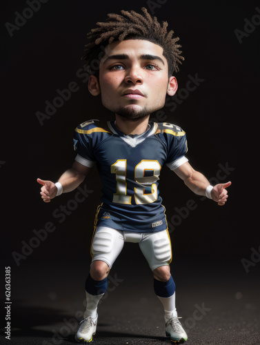 Caricature Football Player in Uniform 