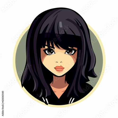 Illustration portrait of a anime cartoon girl character