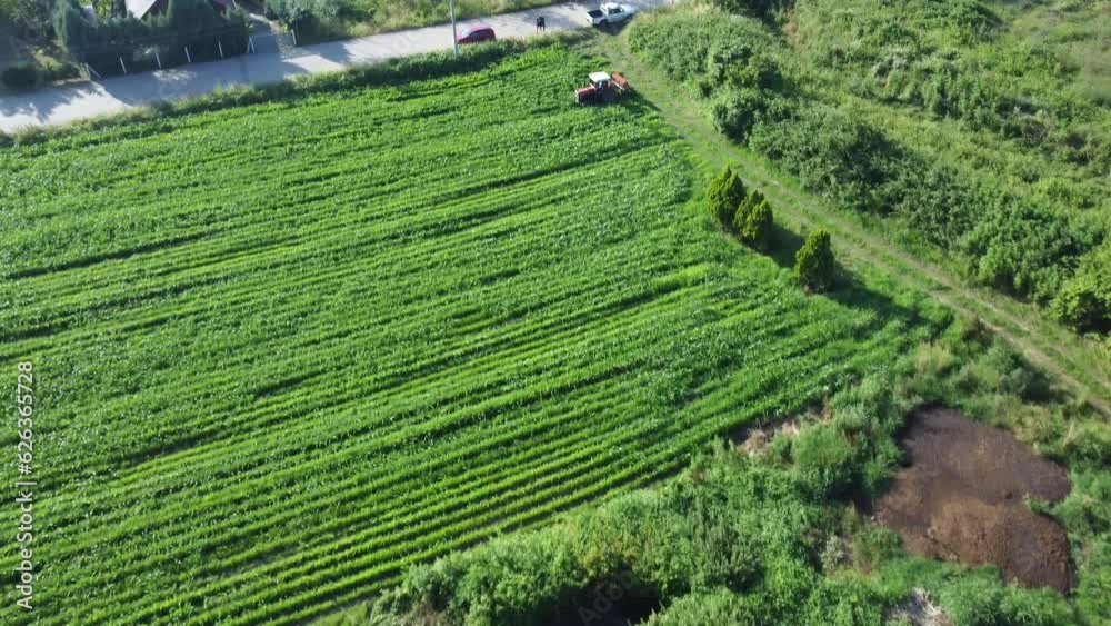 Agricultural field aerial view. Agricultural fields in countryside Agricultural field aerial view. Agricultural fields in countryside