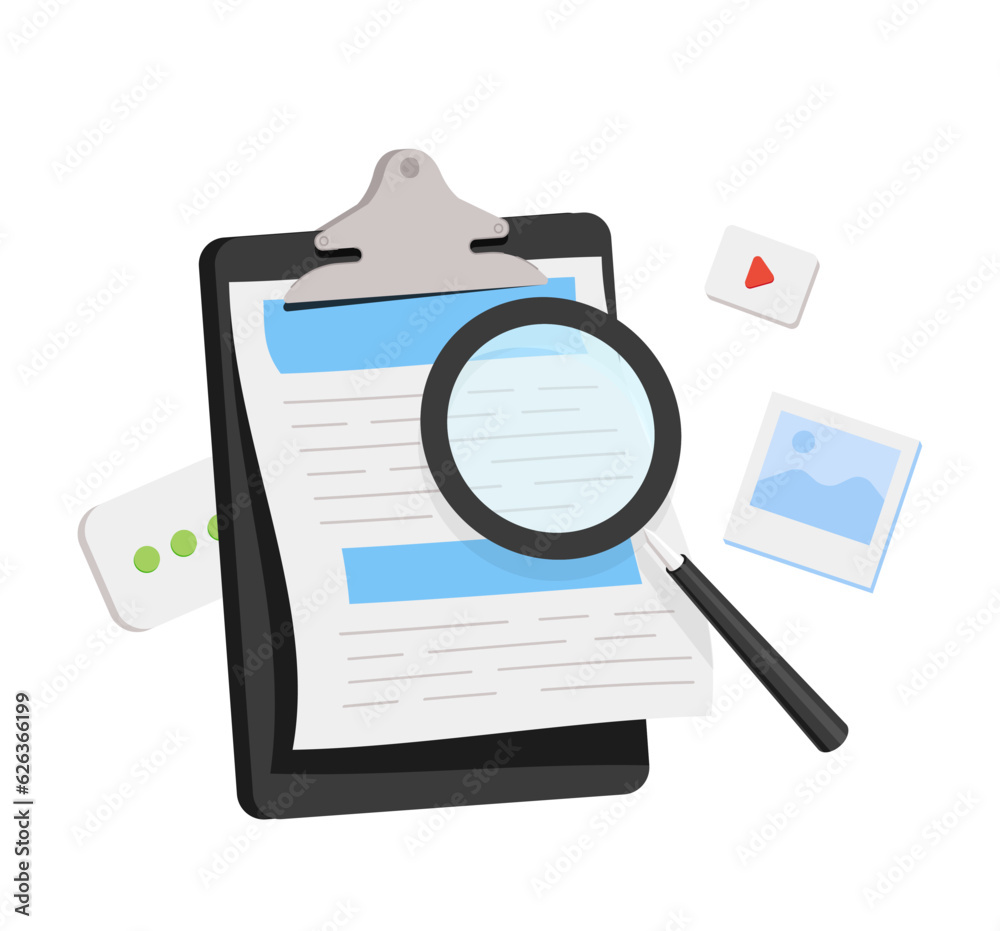 Media file document management. Searching image and video content files icon. Document management soft. Media file document management. Searching image and video content files icon. Document management soft.