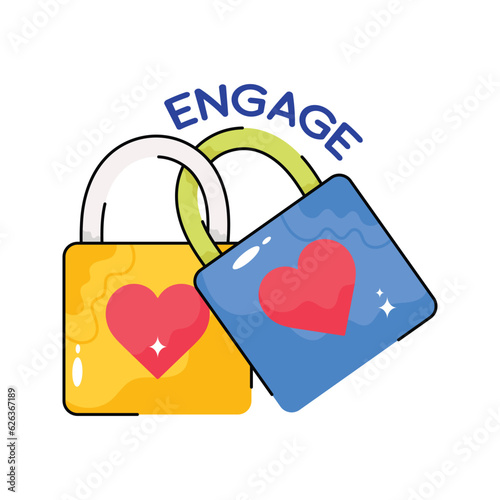 Engage doodle vector outline Sticker. EPS 10 file