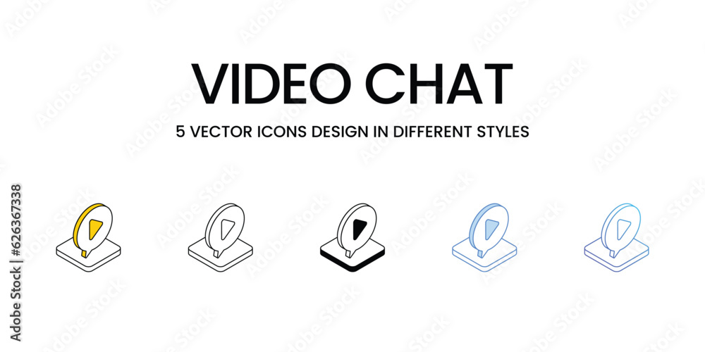 Video Chat Icon Design in Five style with Editable Stroke. Line, Solid, Flat Line, Duo Tone Color, and Color Gradient Line. Suitable for Web Page, Mobile App, UI, UX and GUI design. Video Chat Icon Design in Five style with Editable Stroke. Line, Solid, Flat Line, Duo Tone Color, and Color Gradient Line. Suitable for Web Page, Mobile App, UI, UX and GUI design.