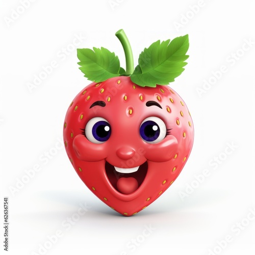 Happy Strawberry Cartoon Mascot