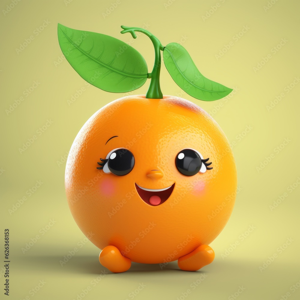 Happy Orange Cartoon Mascot Happy Orange Cartoon Mascot
