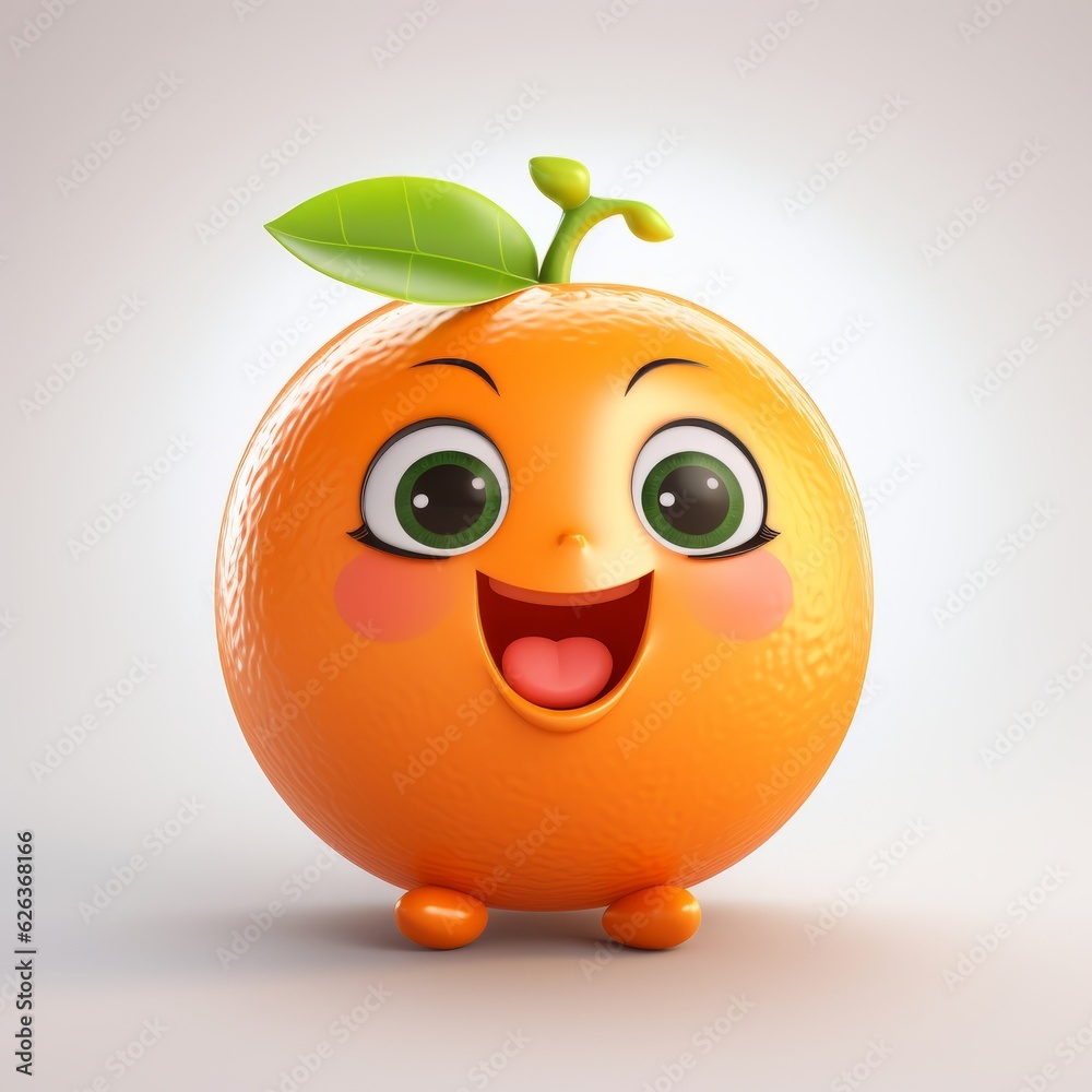 Happy Orange Cartoon Mascot