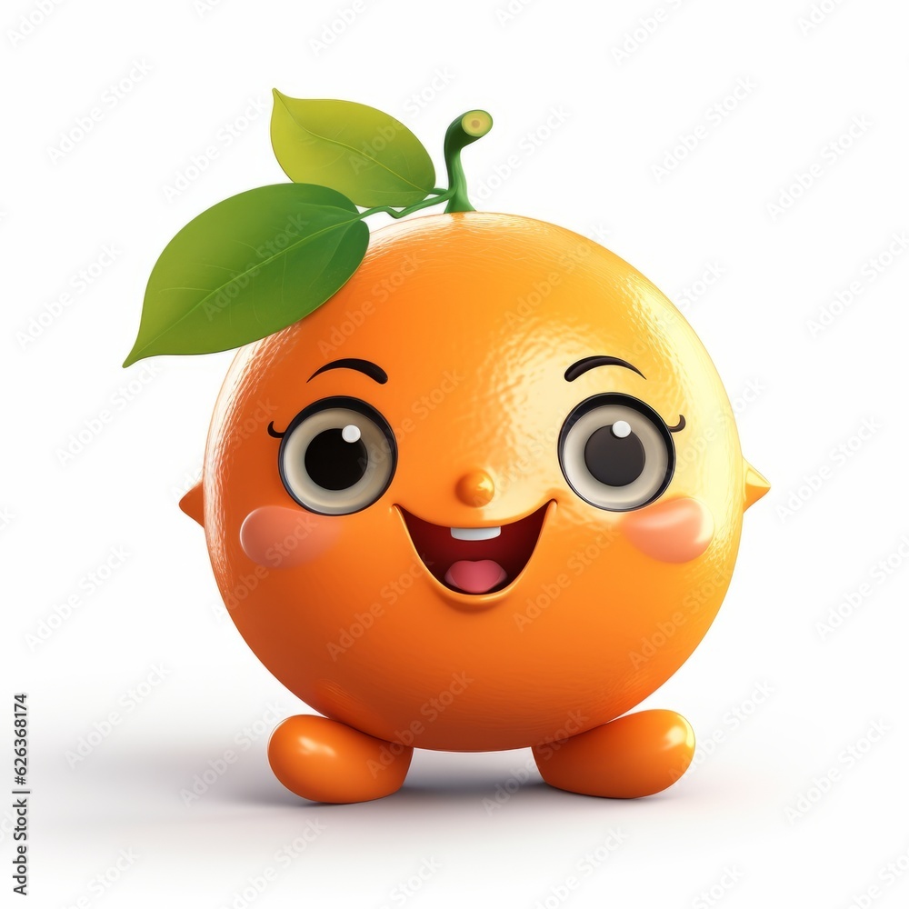 Happy Orange Cartoon Mascot