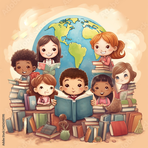 children in kindergarten starting learning to read