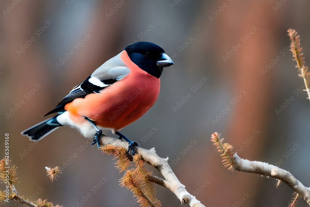 Naklejka premium red cardinal on a branch