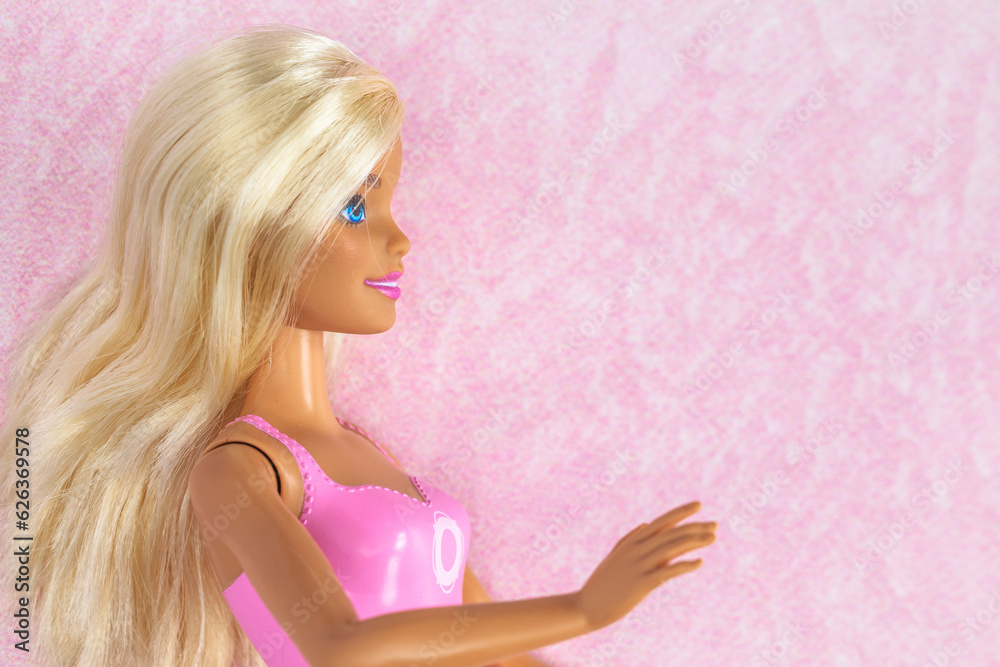 A beautiful stylish plastic barbie doll Barbie body part, Toy for