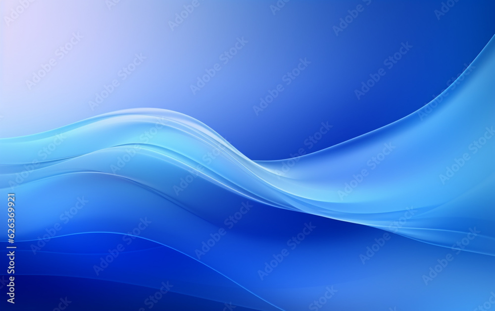 Fototapeta premium Abstract blue background with smooth shining lines