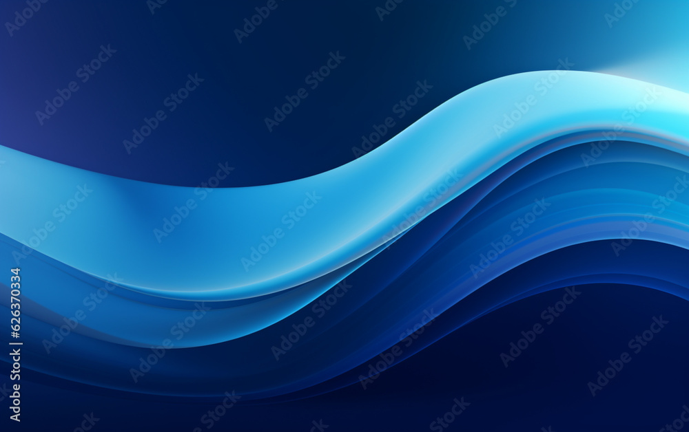 Fototapeta premium Abstract blue background with smooth shining lines