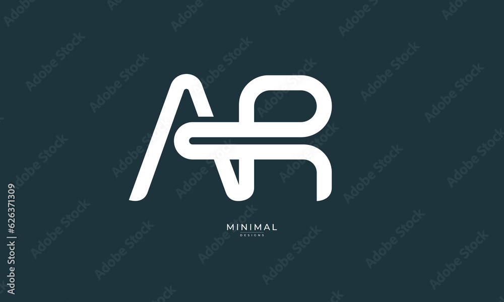 Alphabet letter icon logo AR Alphabet letter icon logo AR