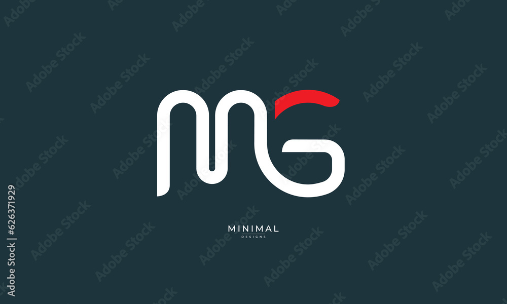Alphabet letter icon logo MG - obrazy, fototapety, plakaty 