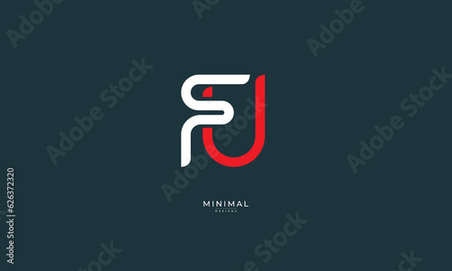 Alphabet letter icon logo FU