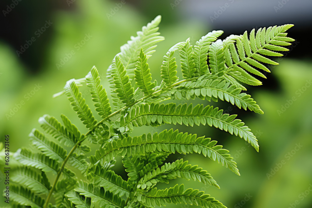 A detailed shot of a fern frond unfurling, capturing the intricate patterns and textures of its leaves