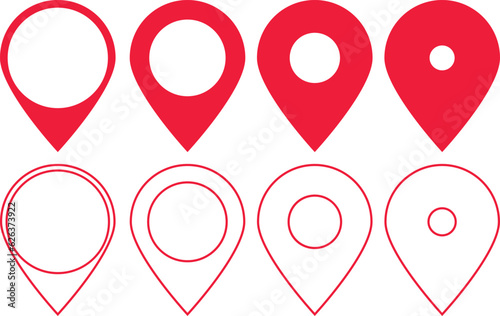 location map pin icon set. location icon design. set of location icons. modern map navigation set icons. Localization Icons