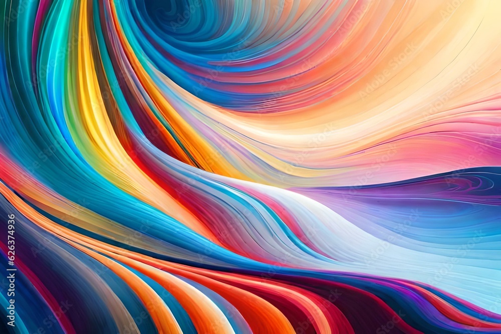 Abstract marbled acrylic paint ink painted waves painting texture colorful background banner - Bold colors, rainbow color swirls wave Abstract marbled acrylic paint ink painted waves painting texture colorful background banner - Bold colors, rainbow color swirls wave
