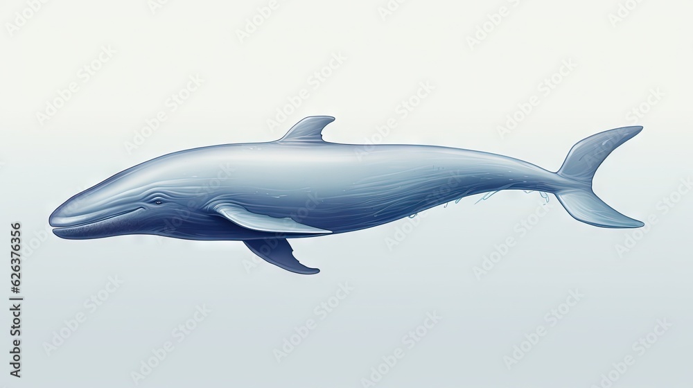 Fototapeta premium a blue whale is swimming in the water with its mouth open. generative ai