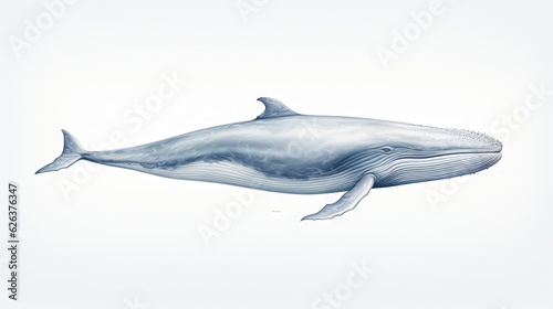  a blue whale is swimming in the water with its mouth open.  generative ai