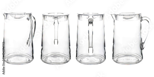 Images of a glass pitcher on a white background