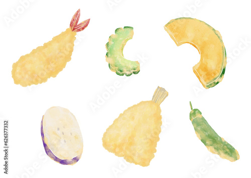 夏野菜とエビと魚の天ぷら