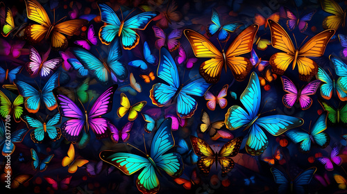 Neon Psychedelic Butterflies © Renato