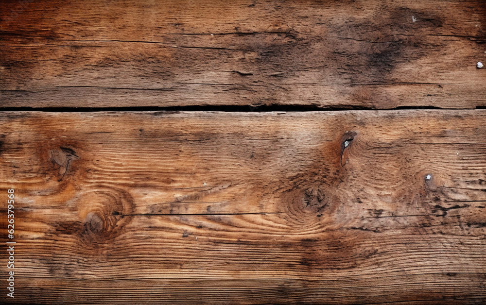 Naklejka premium Close up of a rustic wooden plank