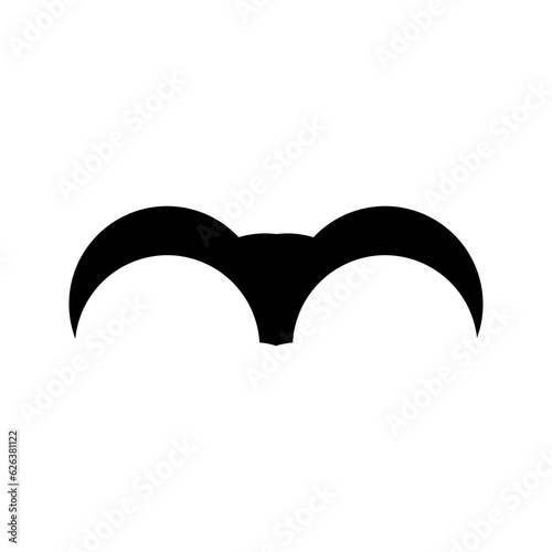 A simple logo with a black goat head on a white background. The entire logo is made of circles only.