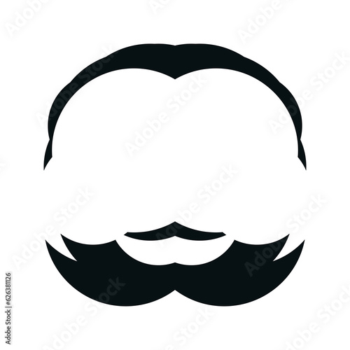 A simple logo showing a man's black hair and stubble. The entire logo is made of circles only.