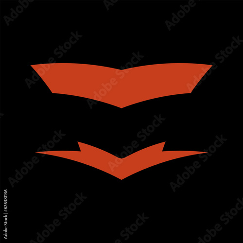 Simple orange arrow logo. The entire logo is made of circles only.