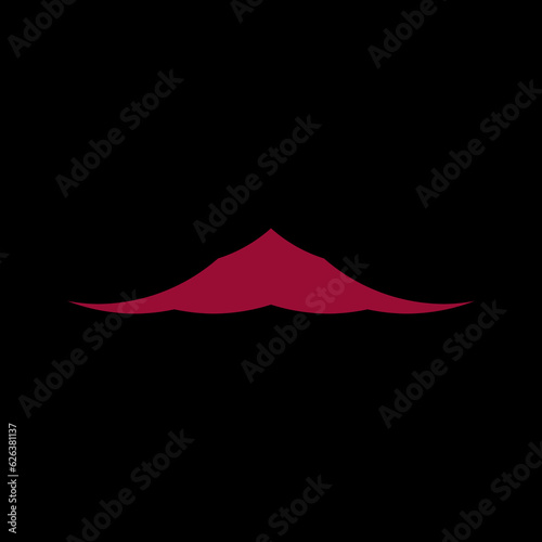 A simple logo with a red lonely mountain on a black background. The entire logo is made of circles only.