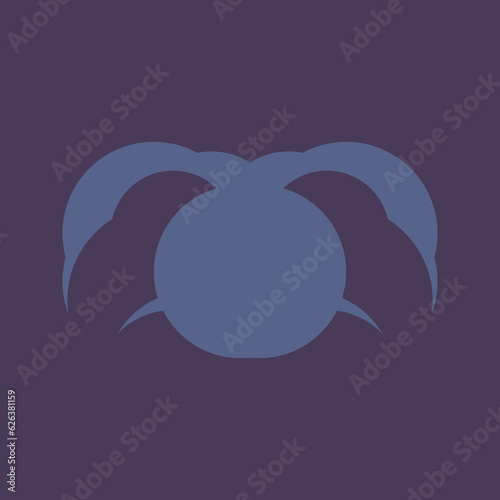 A simple purple beetroot logo. The entire logo is made of circles only.