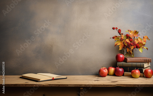 Education day arrangement on a table with copy space