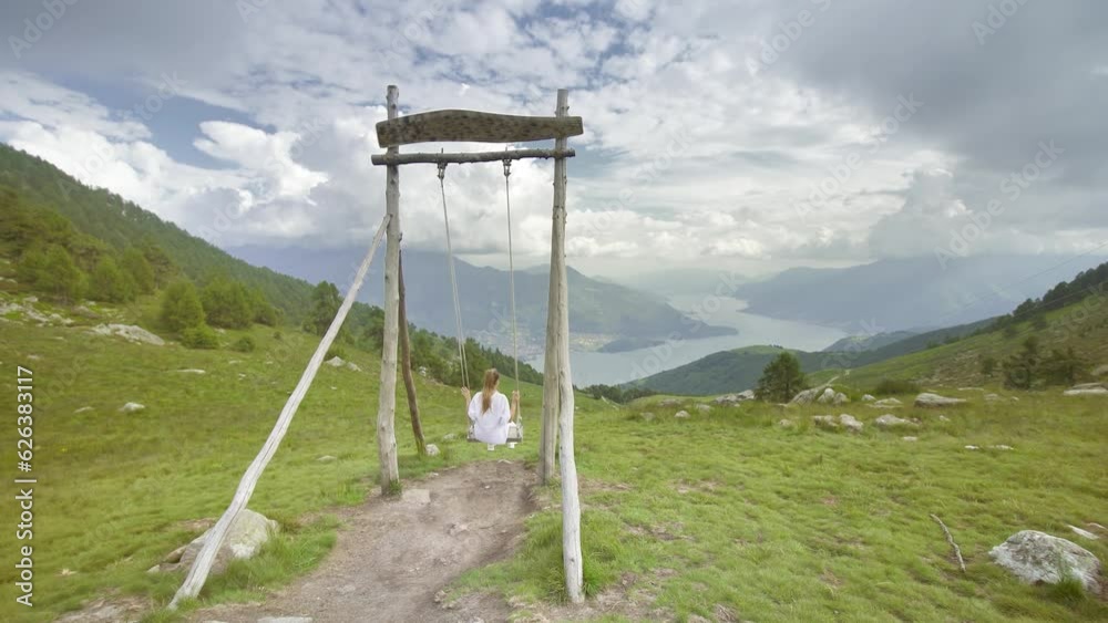 Lake Como from above and a swing Lake Como from above and a swing