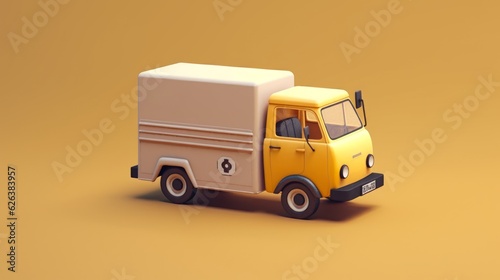 Delivery Truck on light background. AI generated