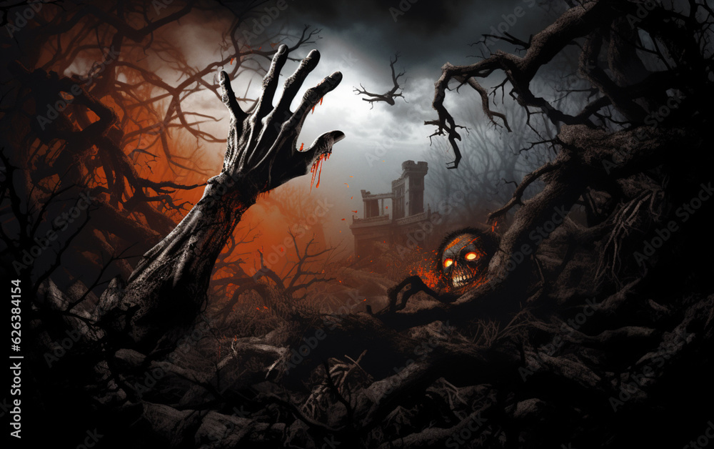 Halloween wallpaper with zombie hand Halloween wallpaper with zombie hand