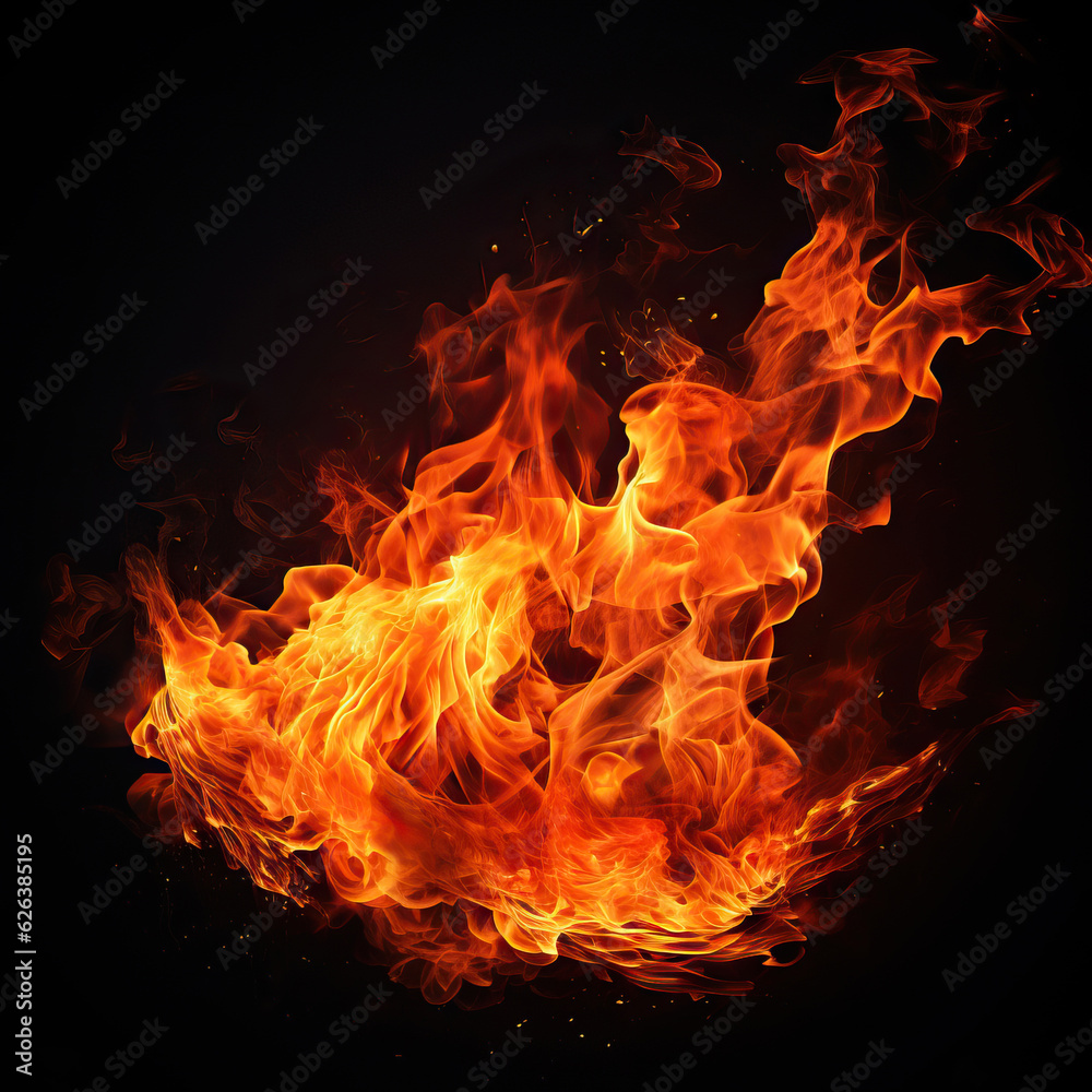 red orange fire photo effect. generative ai red orange fire photo effect. generative ai