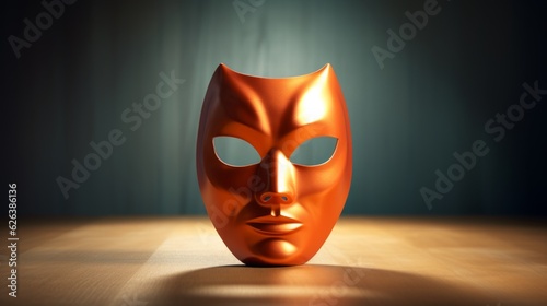 Harmonious Balance: An Abstract Hero Mask with a Serene Background Maintains Heroic Equilibrium