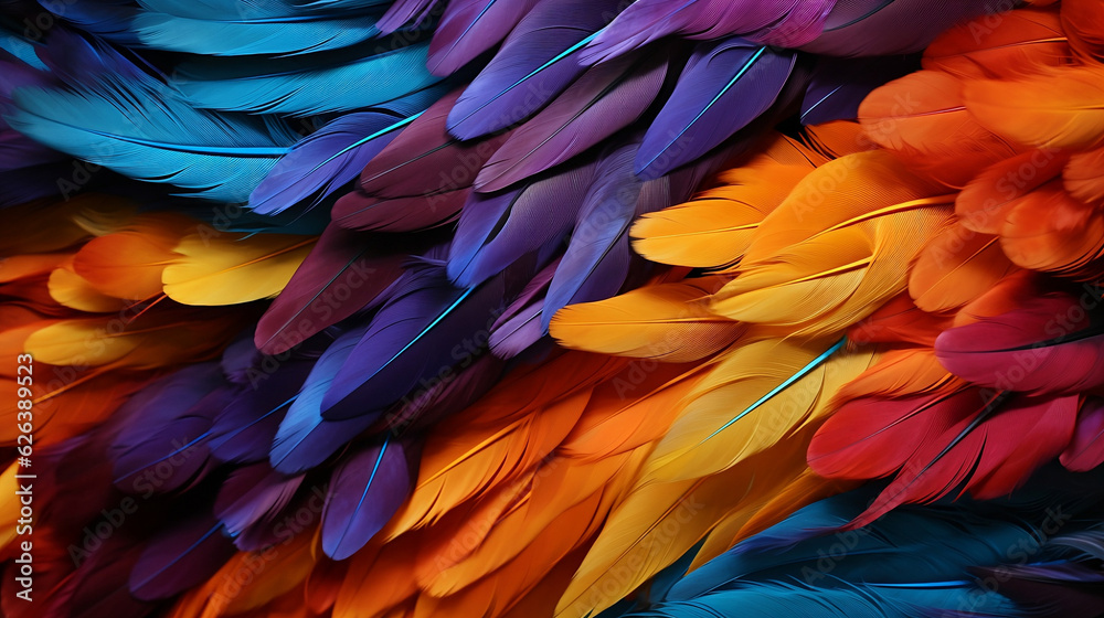 Fototapeta premium neon colored feathers