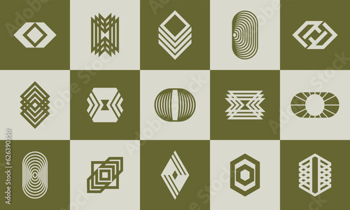 Abstract geometric line initial letter O logo design