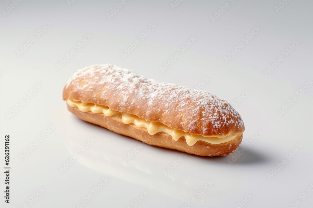 Exquisite Éclair - Famous in France on a Pure White Background - Created with Generative AI Tools